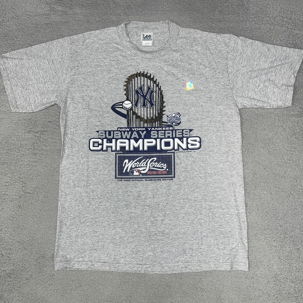 NOSWT Lee New York Yankees Subway Series Champions T Shirt Sz L Gray‎ 2000 VTG